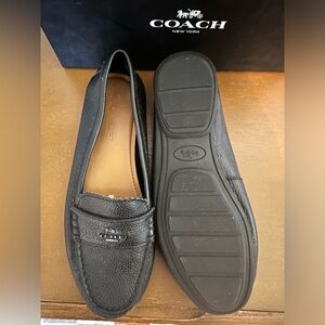 Coach Odette pebble leather dress slip on.
